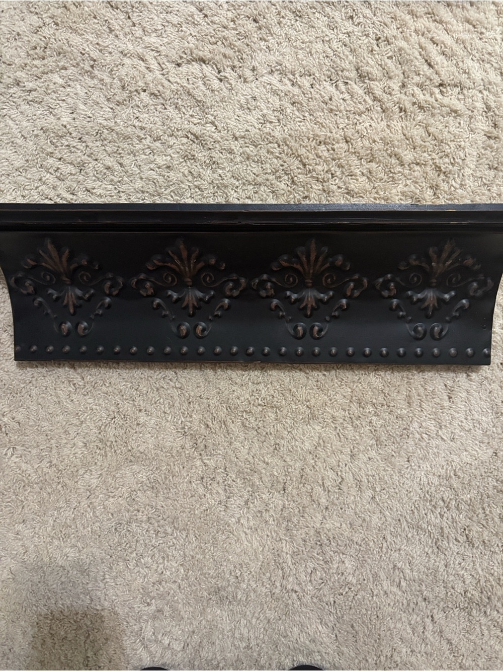 Ornate Bronze Wall Shelf with Antique Detailing